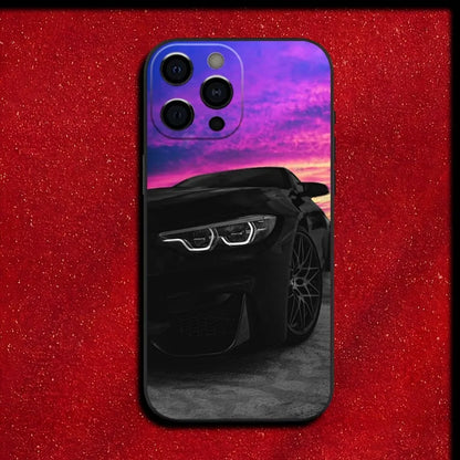 BMW Taillight-Inspired Soft TPU Case – Sleek Black Car Light Design for iPhone 5 to iPhone 16 Series