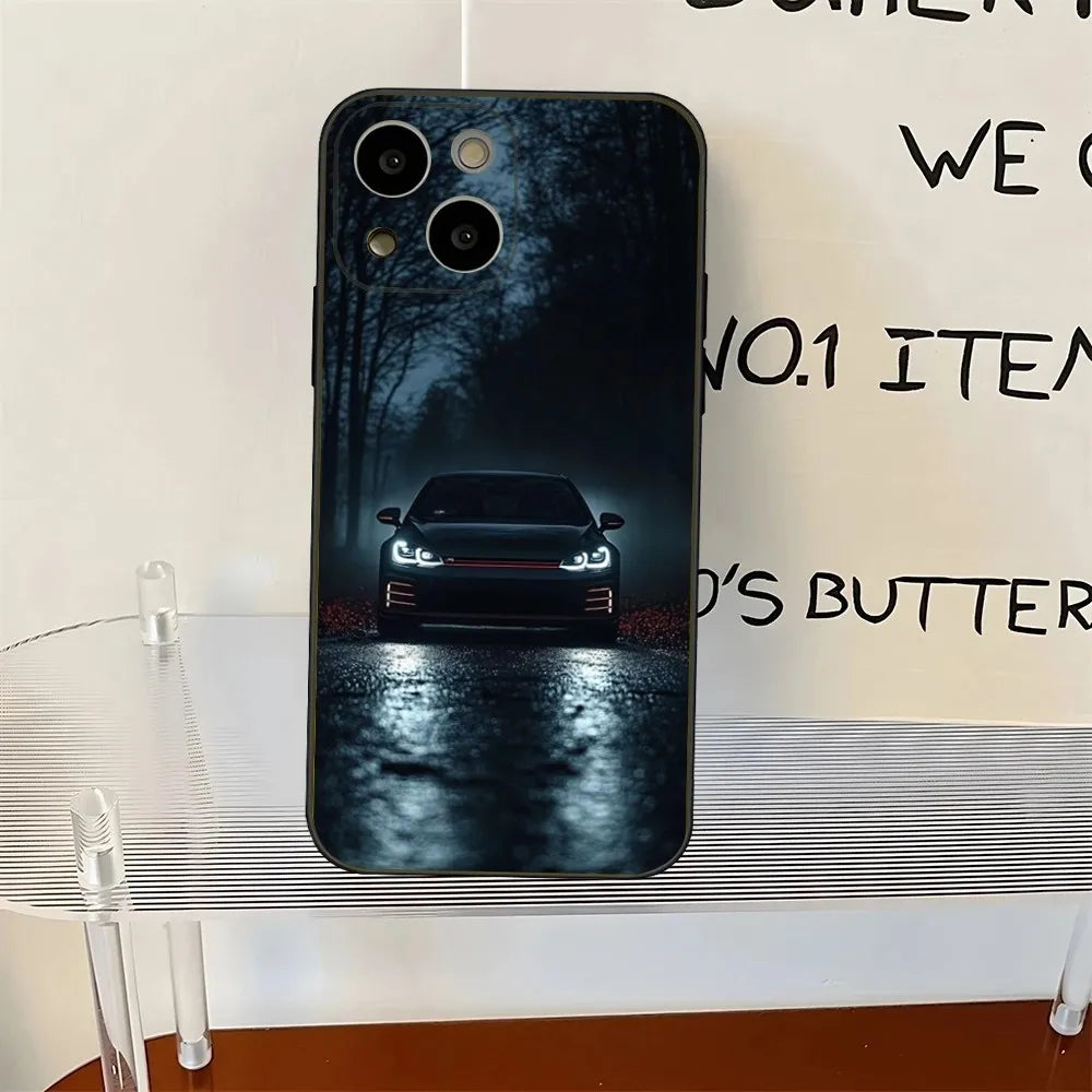 Golf MK1 GTI Vintage iPhone Case – Shockproof Soft Silicone Cover for iPhone 12 to 16