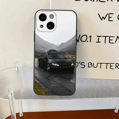 Golf MK1 GTI Vintage iPhone Case – Shockproof Soft Silicone Cover for iPhone 12 to 16