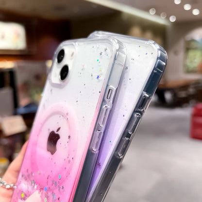Gradient Glitter Sequins Case – MagSafe Compatible Glitter Cover for iPhone 16/15/14/13/12/11 Series