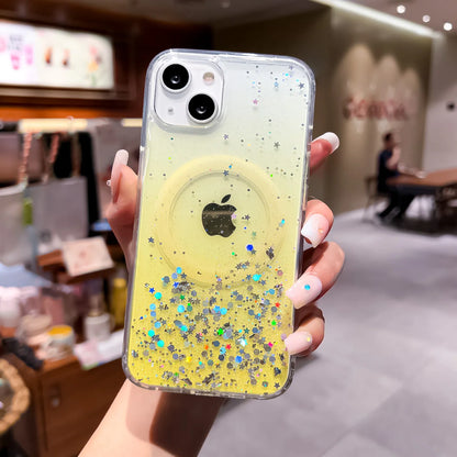 Gradient Glitter Sequins Case – MagSafe Compatible Glitter Cover for iPhone 16/15/14/13/12/11 Series