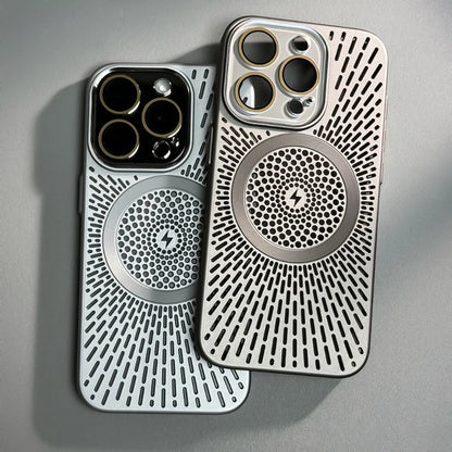 Ultra Slim Heat-Dissipating iPhone Case – Magnetic Magsafe Cover with Breathable Mesh Design (iPhone 12–16)