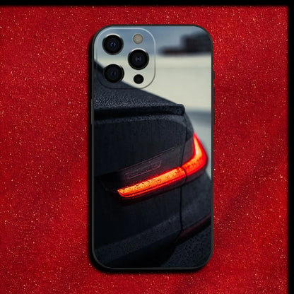 BMW Taillight-Inspired Soft TPU Case – Sleek Black Car Light Design for iPhone 5 to iPhone 16 Series