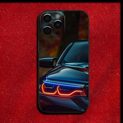BMW Taillight-Inspired Soft TPU Case – Sleek Black Car Light Design for iPhone 5 to iPhone 16 Series