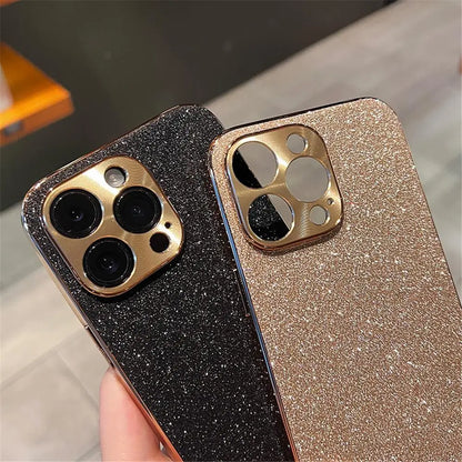 Luxury Diamond Glitter iPhone Case – Bling Rhinestone Plating Cover with Camera Protection (iPhone 11–16)