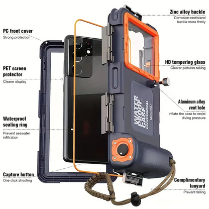Universal Waterproof Diving Phone Case with Lanyard – IPX8 Certified for iPhone, Samsung & Devices up to 6.8"