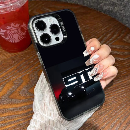 Porsche 911-Inspired Silver iPhone Case – Shockproof Car Design Cover for iPhone 12 to 16 Pro Max