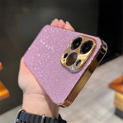 Luxury Diamond Glitter iPhone Case – Bling Rhinestone Plating Cover with Camera Protection (iPhone 11–16)
