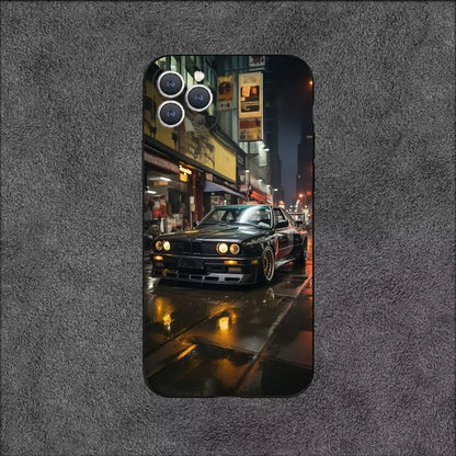 BMW E30 Classic Series Phone Case – Soft Silicone Shockproof Cover for iPhone 12–16 Pro Max