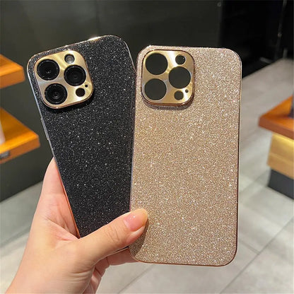 Luxury Diamond Glitter iPhone Case – Bling Rhinestone Plating Cover with Camera Protection (iPhone 11–16)