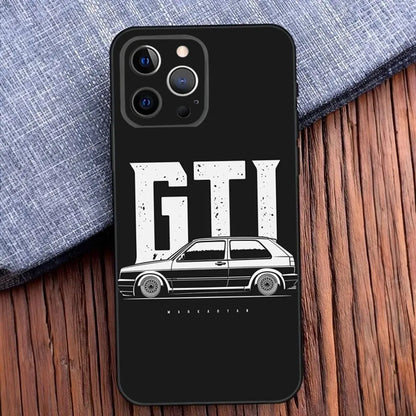Golf MK1 GTI Car-Inspired Soft Black Case – Compatible with iPhone 11 to 16 Series