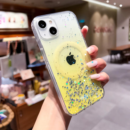 Gradient Glitter Sequins Case – MagSafe Compatible Glitter Cover for iPhone 16/15/14/13/12/11 Series