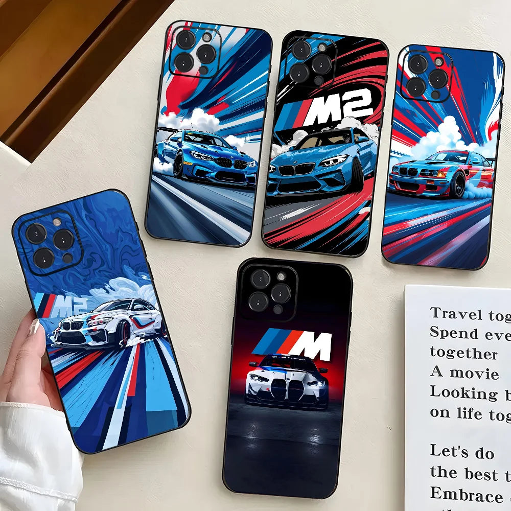 EPC™ M2 M4 Sports Car Case – Shockproof Soft Silicone Phone Cover for iPhone 6 to iPhone 16 Series