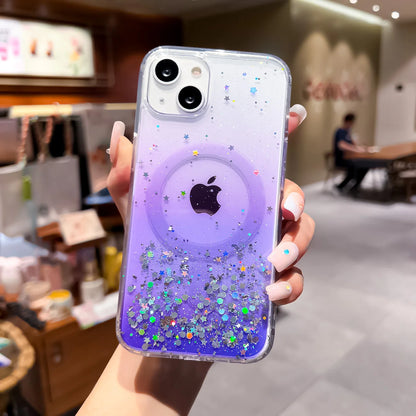 Gradient Glitter Sequins Case – MagSafe Compatible Glitter Cover for iPhone 16/15/14/13/12/11 Series