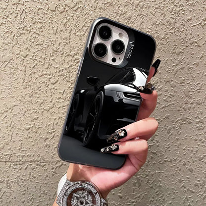 Porsche 911-Inspired Silver iPhone Case – Shockproof Car Design Cover for iPhone 12 to 16 Pro Max