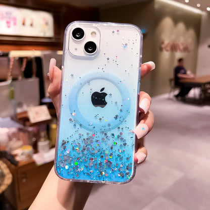 Gradient Glitter Sequins Case – MagSafe Compatible Glitter Cover for iPhone 16/15/14/13/12/11 Series
