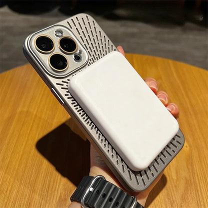 Ultra Slim Heat-Dissipating iPhone Case – Magnetic Magsafe Cover with Breathable Mesh Design (iPhone 12–16)