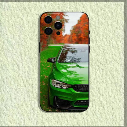 Red Sport BMW-Inspired iPhone Case – Soft Black Shockproof Cover for iPhone 11–16 Series