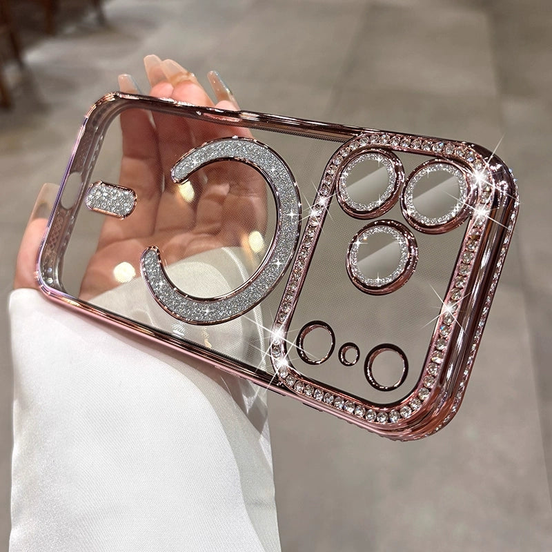 ClearEdge Sparkle Case for iPhone – Magnetic Frame & Full Camera Protection