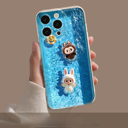 LABUBU™ Summer Pool Case + Kawaii Charm Strap