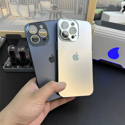 Satin Frosted Glass Case – For iPhone (11–16 Pro Max)