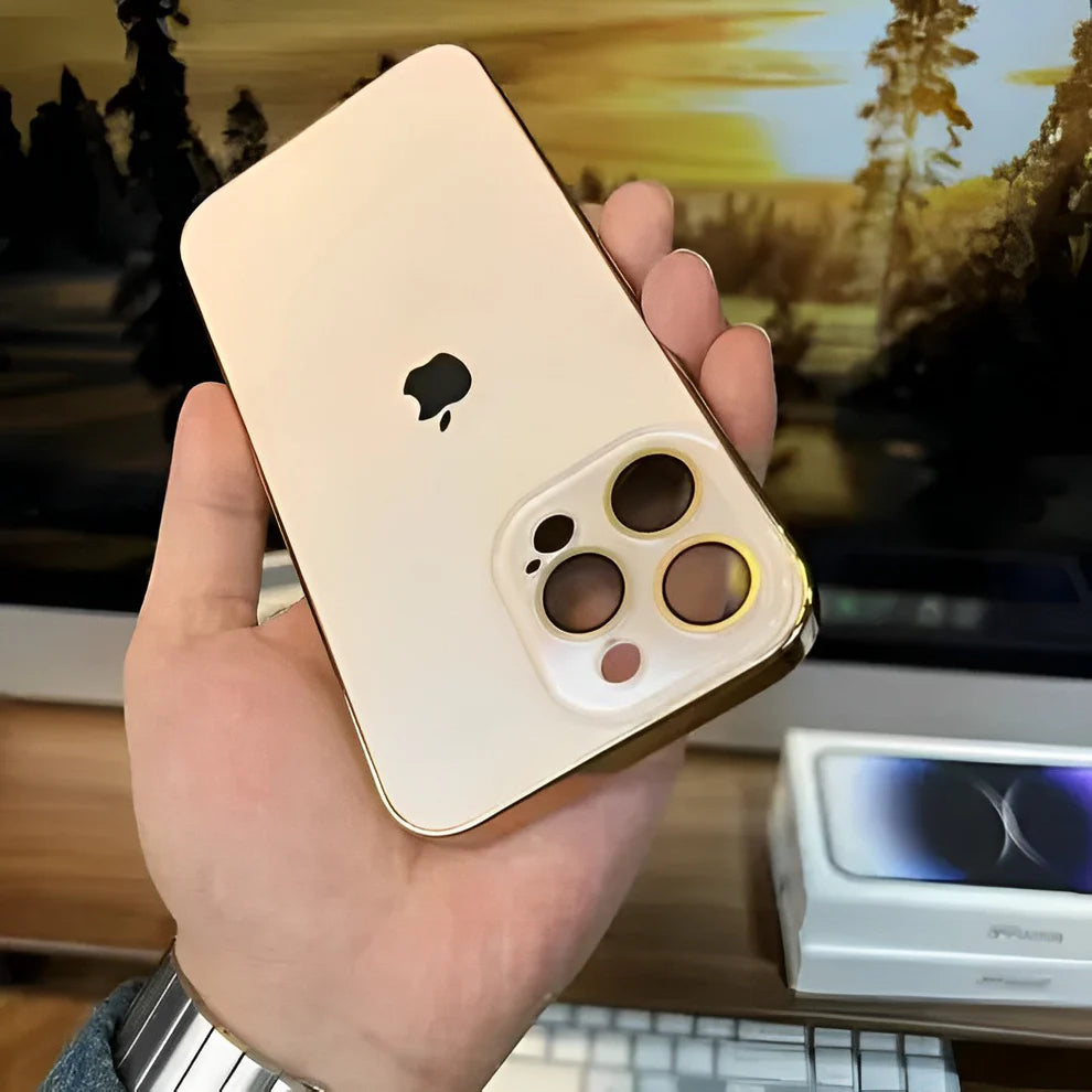 Satin Frosted Glass Case – For iPhone (11–16 Pro Max)