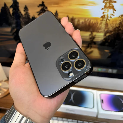 Satin Frosted Glass Case – For iPhone (11–16 Pro Max)