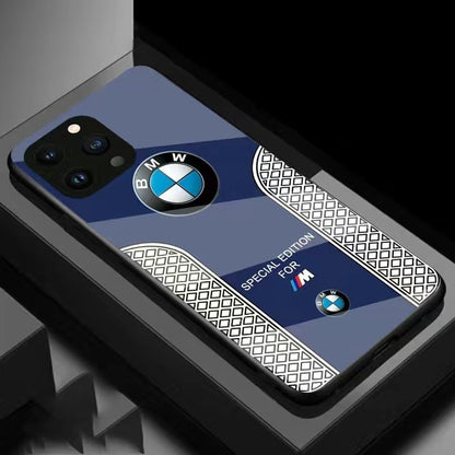 BMW Sport Luxury Phone Case for SAMSUNG – Carbon Fiber Glass Hard Cover