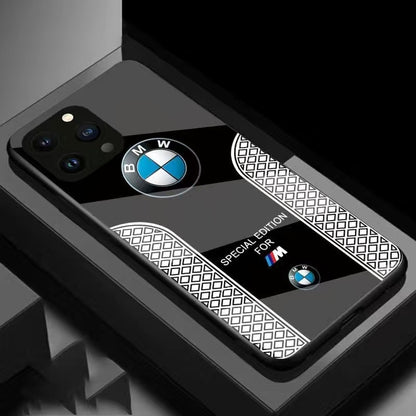 BMW Sport Luxury Phone Case for SAMSUNG – Carbon Fiber Glass Hard Cover