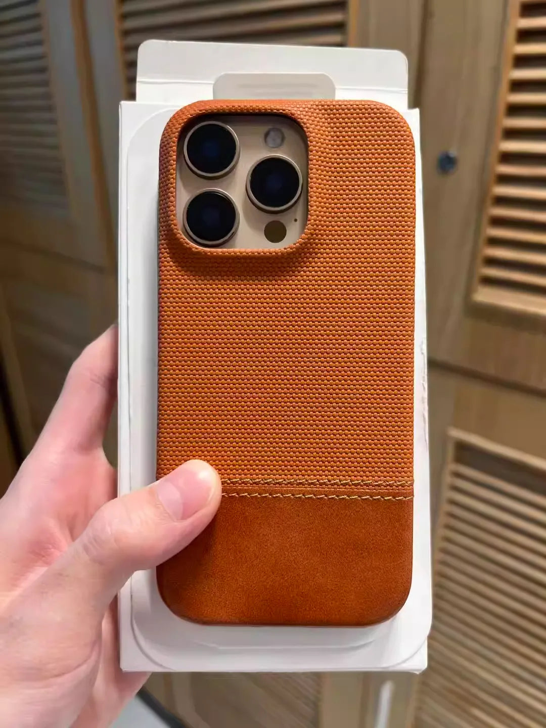 PulseCase™ Woven Leather iPhone Case – Luxury Grip Edition MagSafe