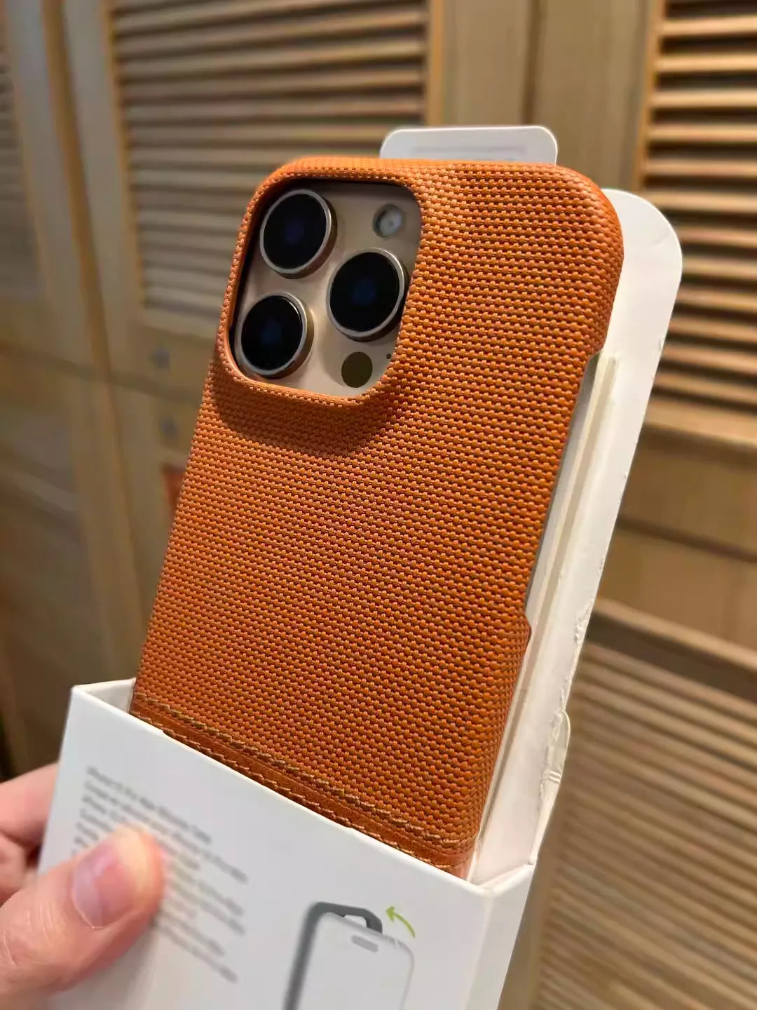 PulseCase™ Woven Leather iPhone Case – Luxury Grip Edition MagSafe