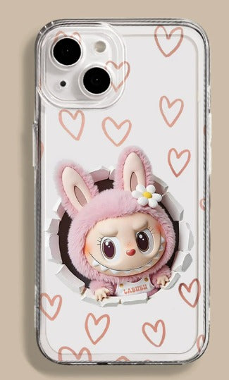 Labubu™ Pink Bunny Case – Cute 3D Shockproof Cover