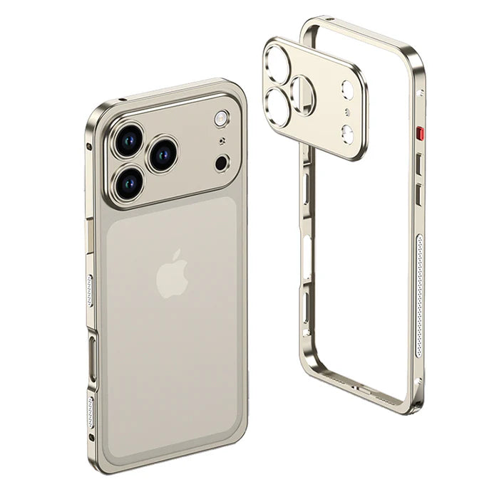 Edge Metal Frame for iPhone – Shockproof Armor with Camera Lens Protector