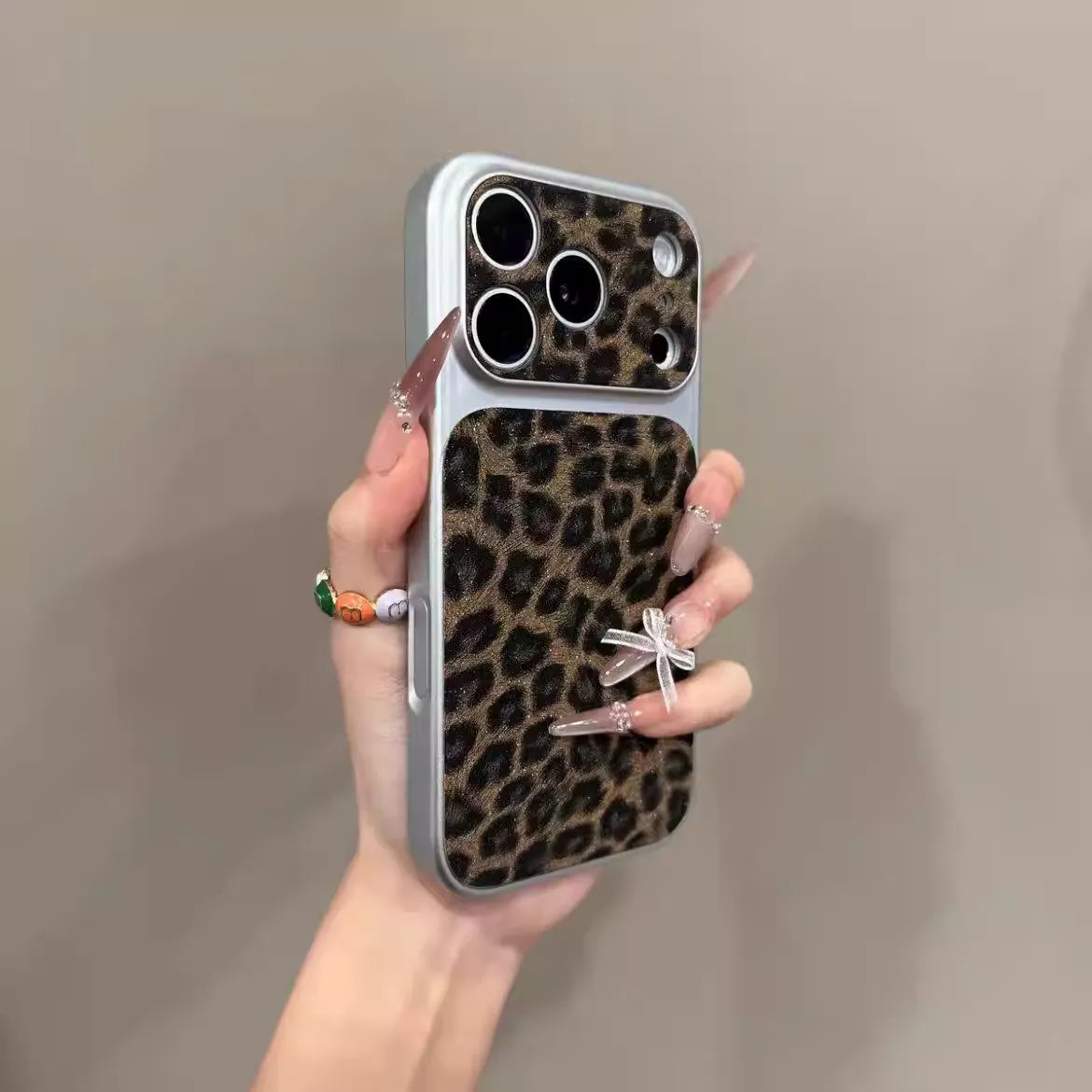 Leopard Pattern Leather iPhone Case