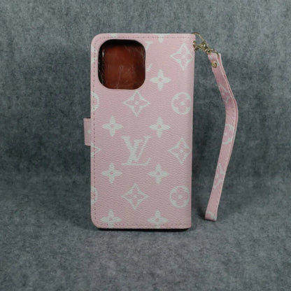 Luxury Wallet Flip iPhone Case with Zipper & Kickstand