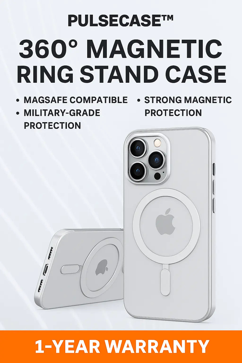 360° Magnetic Ring Stand iPhone Case – MagSafe Compatible
