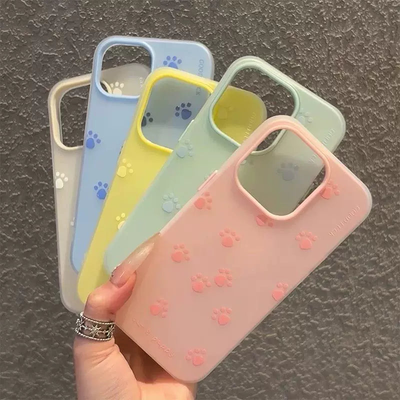 PawPrint 3D Silicone iPhone Case – Soft Matte Cute Edition