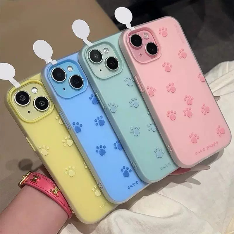 PawPrint 3D Silicone iPhone Case – Soft Matte Cute Edition