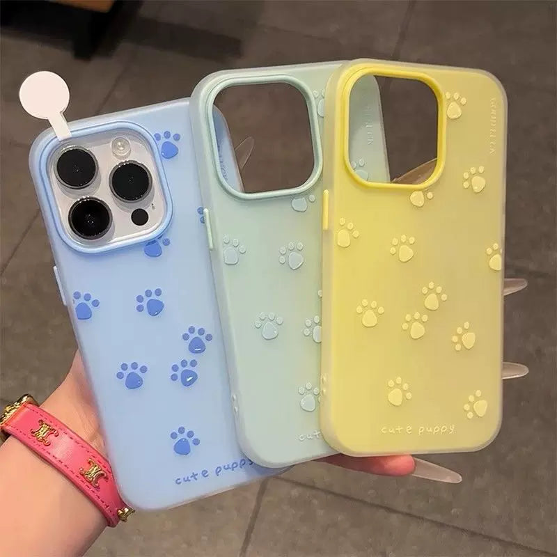 PawPrint 3D Silicone iPhone Case – Soft Matte Cute Edition