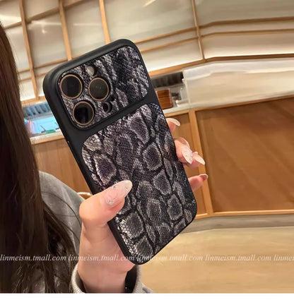 Snake Texture iPhone Case – Premium Leather Feel