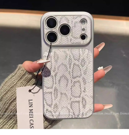 Snake Texture iPhone Case – Premium Leather Feel