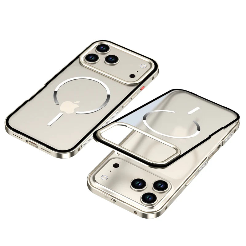TitanFrame™ Metal Magnetic Case – Clear Back & Camera Lens Protection