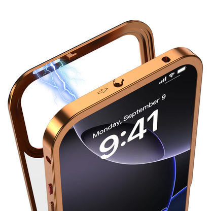 TitanFrame™ Metal Magnetic Case – Clear Back & Camera Lens Protection