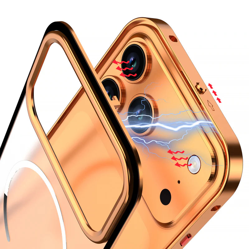 TitanFrame™ Metal Magnetic Case – Clear Back & Camera Lens Protection