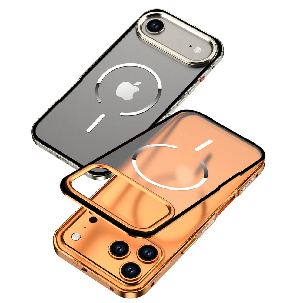 TitanFrame™ Metal Magnetic Case – Clear Back & Camera Lens Protection