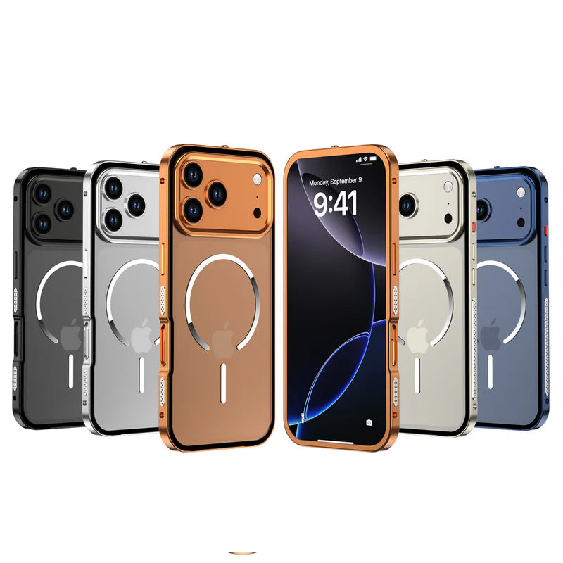 TitanFrame™ Metal Magnetic Case – Clear Back & Camera Lens Protection