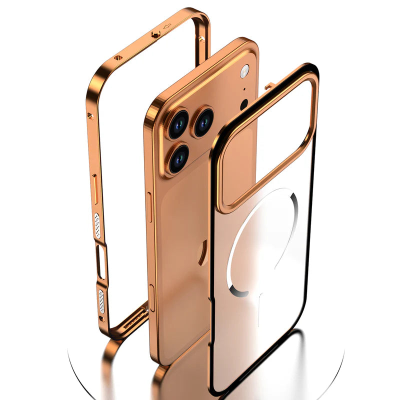 TitanFrame™ Metal Magnetic Case – Clear Back & Camera Lens Protection