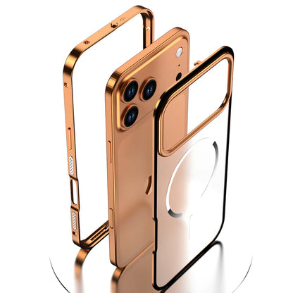 TitanFrame™ Metal Magnetic Case – Clear Back & Camera Lens Protection