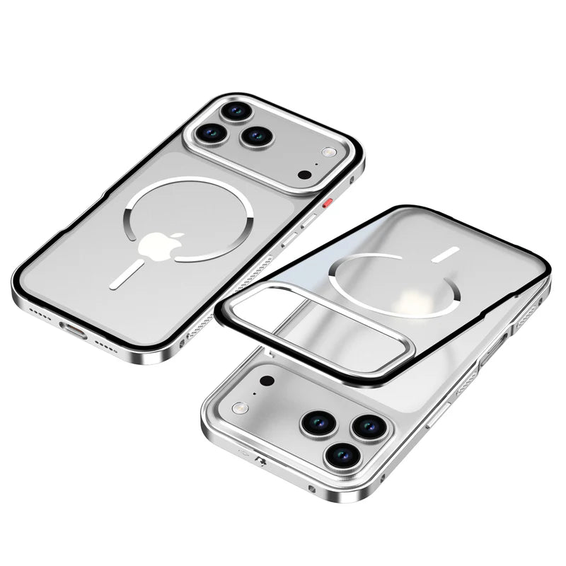 TitanFrame™ Metal Magnetic Case – Clear Back & Camera Lens Protection